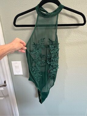 NWT Girece Emerald Green Sheer Lingerie